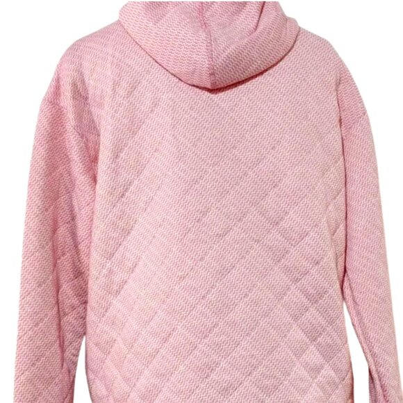 Jones New York Sport Sweatshirt Pink Pullover Quilted Hoodie women's L NWOT $64 - Picture 2 of 4